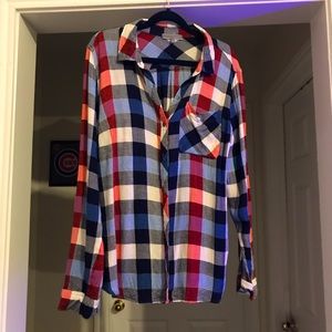 Plaid button down shirt